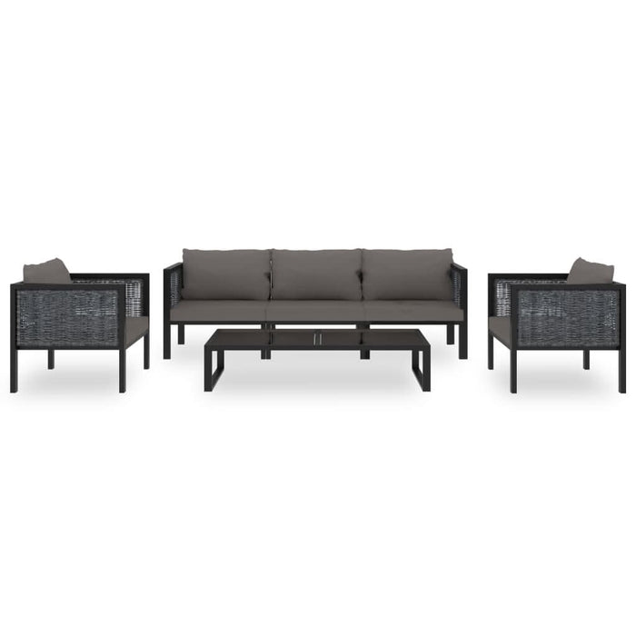 Set mobilier de grădină cu perne, 6 piese, antracit, poliratan - WALTI WALTI