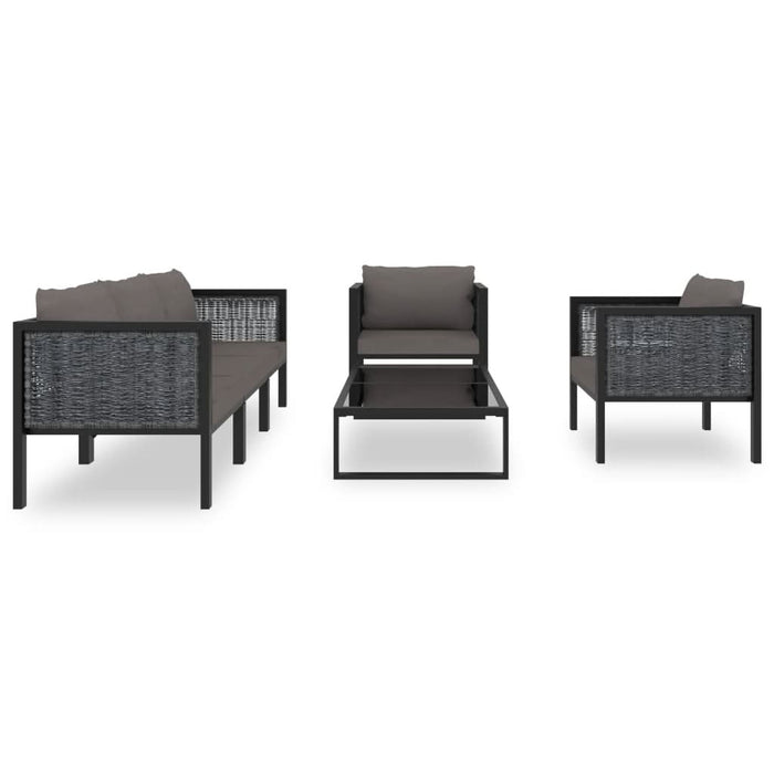 Set mobilier de grădină cu perne, 6 piese, antracit, poliratan - WALTI WALTI