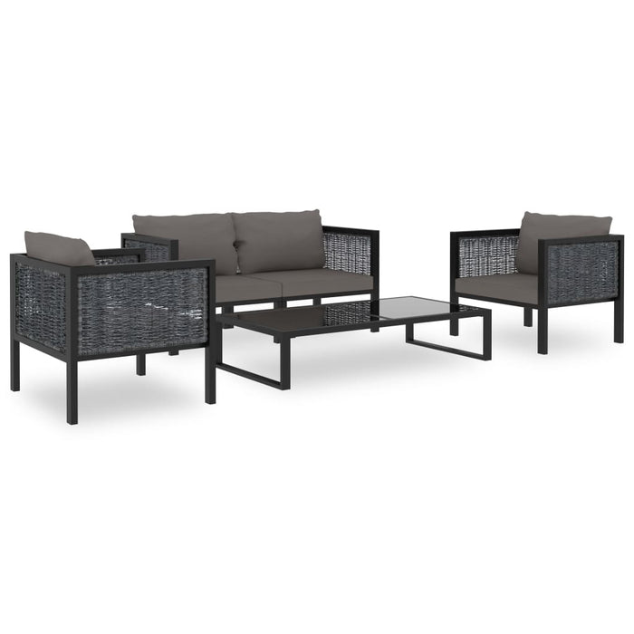 Set mobilier de grădină cu perne, 5 piese, antracit, poliratan WALTI