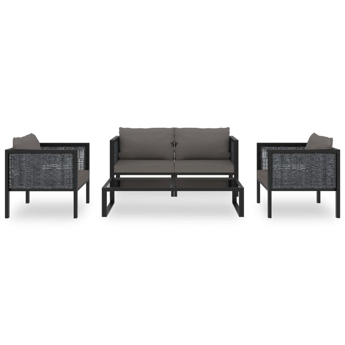 Set mobilier de grădină cu perne, 5 piese, antracit, poliratan WALTI
