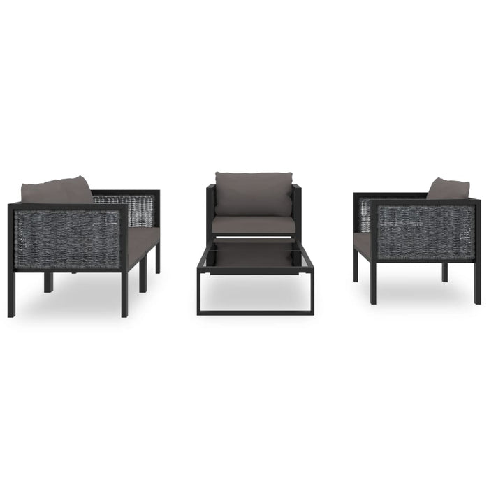 Set mobilier de grădină cu perne, 5 piese, antracit, poliratan WALTI