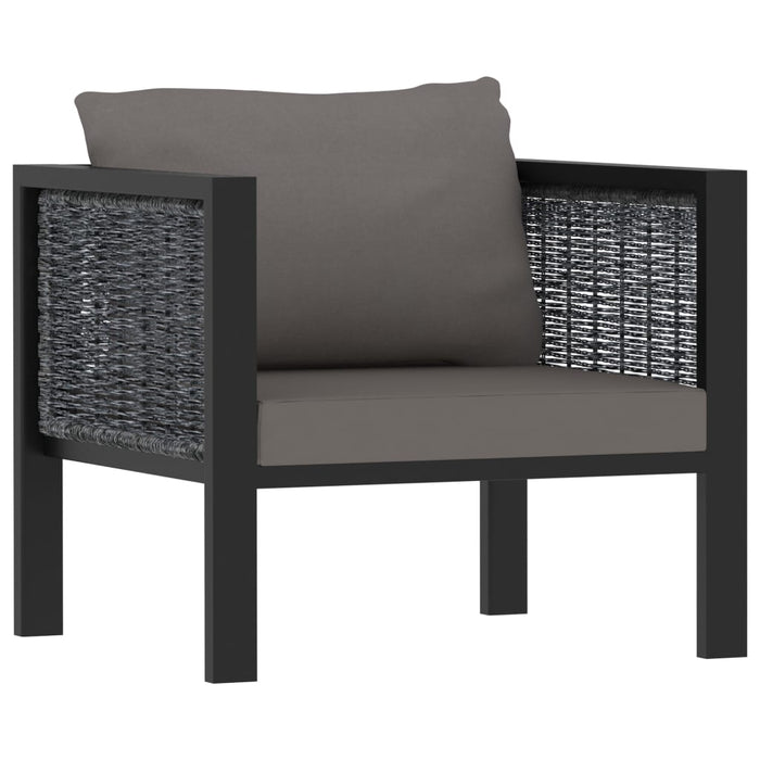 Set mobilier de grădină cu perne, 5 piese, antracit, poliratan WALTI