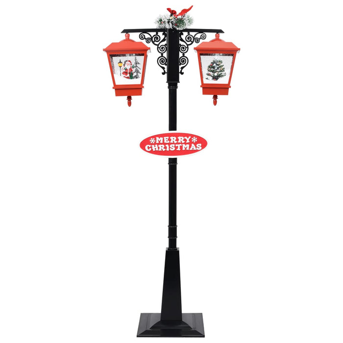 Felinar stradal cu moș Crăciun, negru/roșu, 81x40x188 cm PVC - WALTI WALTI