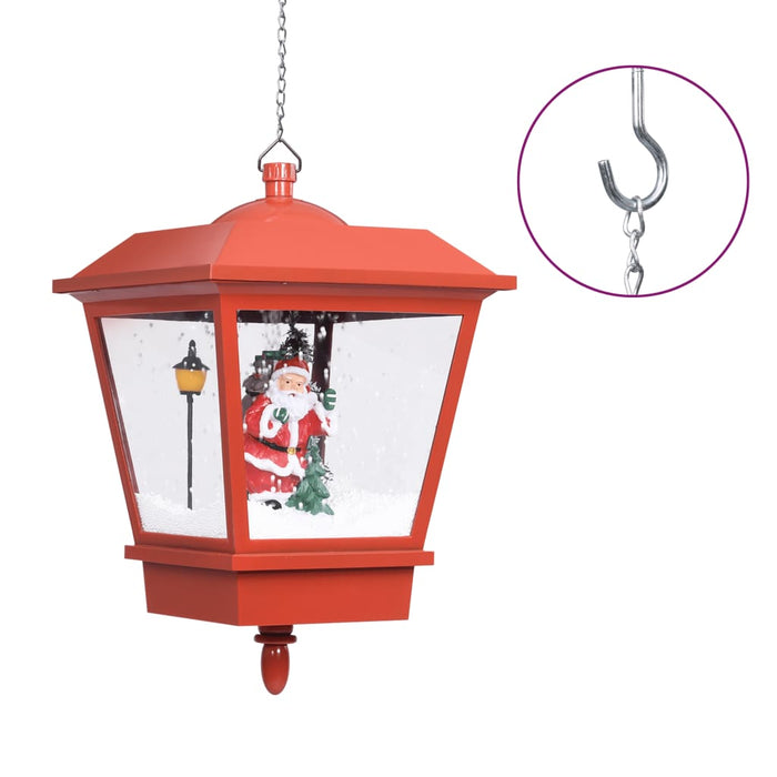 Felinar suspendat cu LED și Moș Crăciun, roșu, 27x27x45 cm WALTI