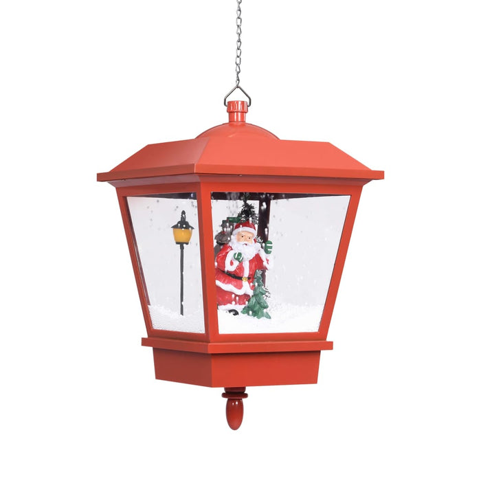 Felinar suspendat cu LED și Moș Crăciun, roșu, 27x27x45 cm WALTI