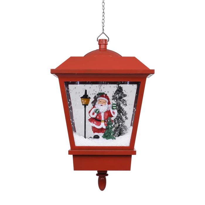 Felinar suspendat cu LED și Moș Crăciun, roșu, 27x27x45 cm WALTI