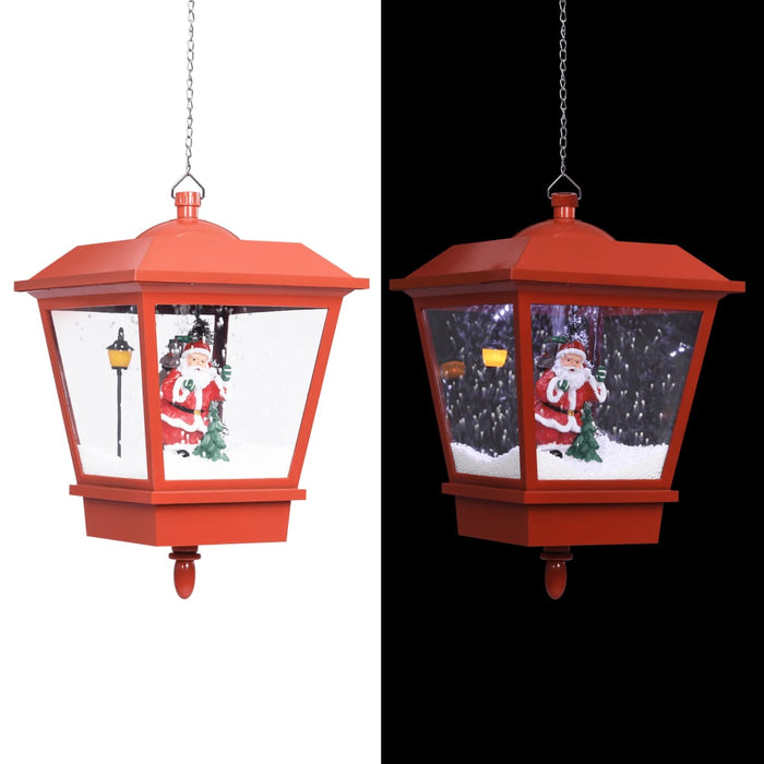 Felinar suspendat cu LED și Moș Crăciun, roșu, 27x27x45 cm WALTI