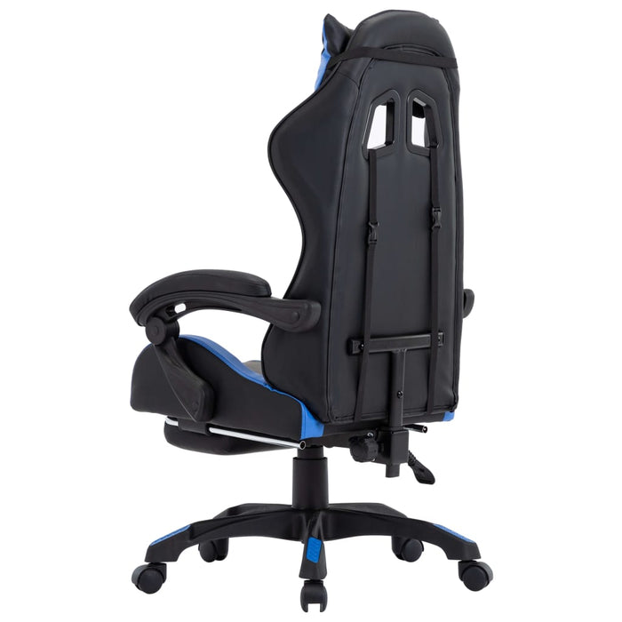 Scaun racing suport picioare albastru/negru piele ecologică - WALTI WALTI