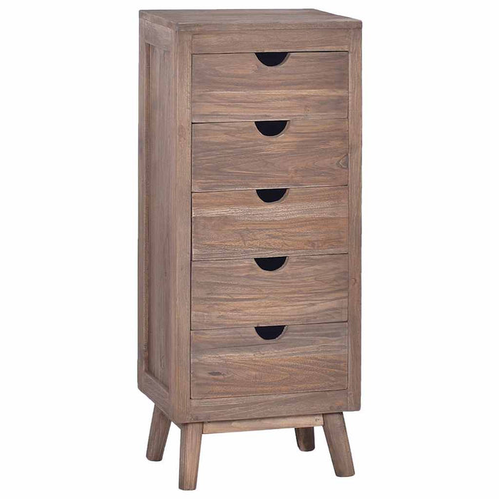Servantă cu 5 sertare, 40 x 30 x 100 cm, lemn masiv de tec WALTI