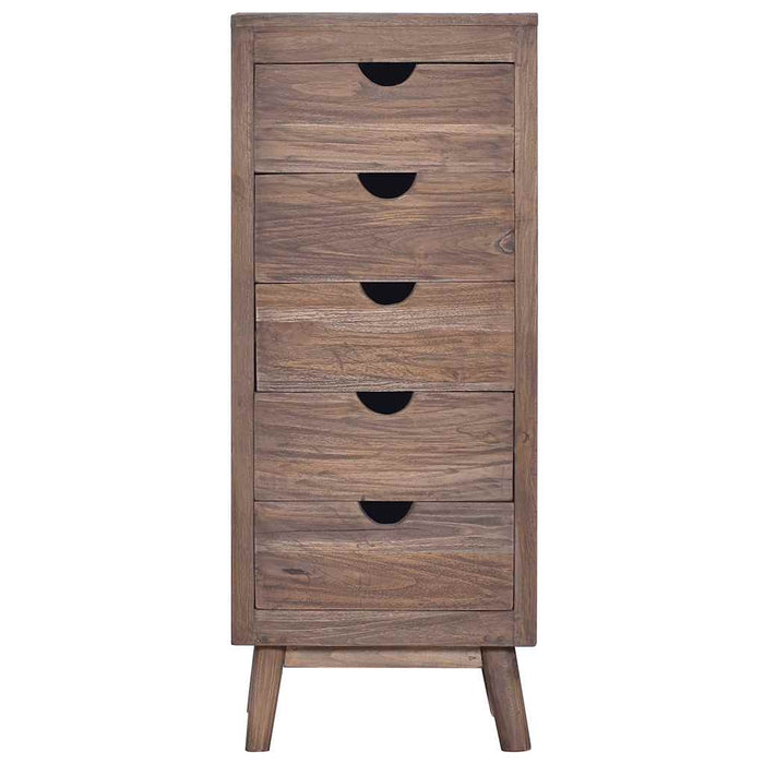 Servantă cu 5 sertare, 40 x 30 x 100 cm, lemn masiv de tec WALTI