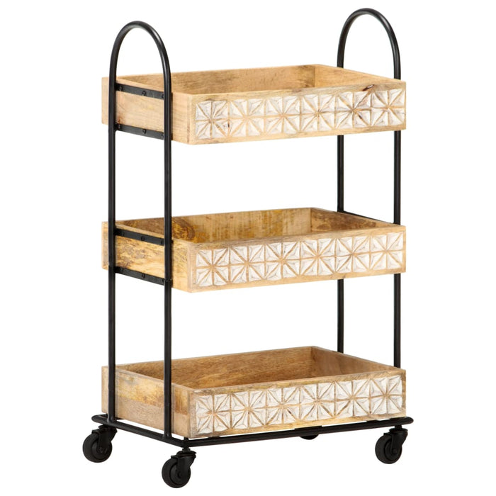 Cărucior bucătărie cu 3 niveluri, 46x30x76 cm, lemn masiv mango WALTI