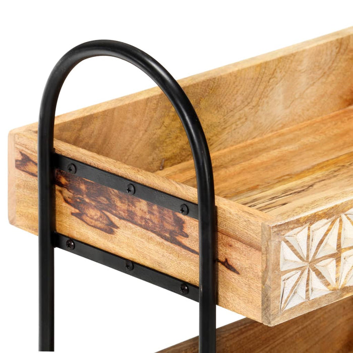 Cărucior bucătărie cu 3 niveluri, 46x30x76 cm, lemn masiv mango WALTI