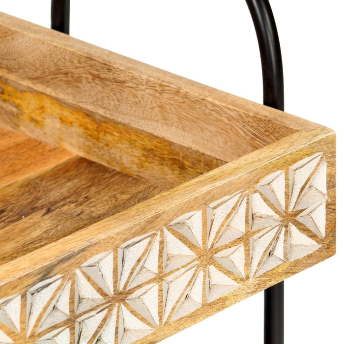 Cărucior bucătărie cu 3 niveluri, 46x30x76 cm, lemn masiv mango WALTI