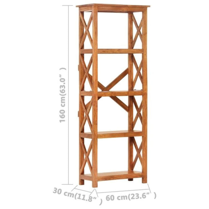 Bibliotecă, 60x30x160 cm lemn masiv acaciacu finisaj tip miere - WALTI WALTI