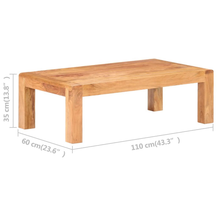 Masă de cafea 110x60x35cm lemn masiv acaciacu finisaj tip miere - WALTI WALTI
