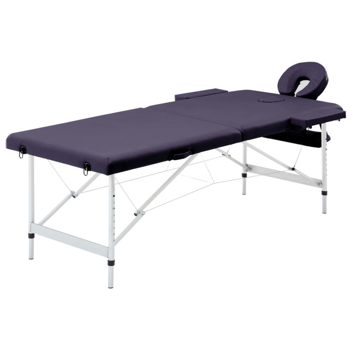 Masă de masaj pliabilă, 2 zone, violet, aluminiu - WALTI WALTI