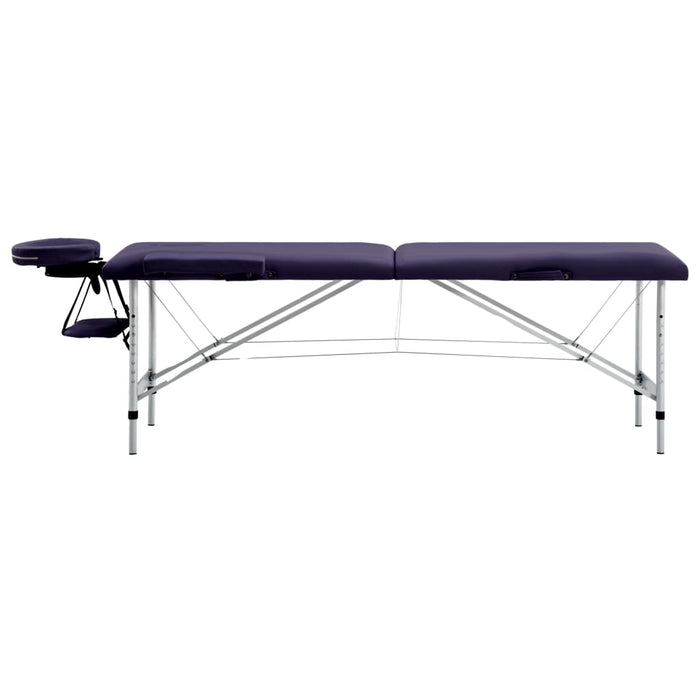 Masă de masaj pliabilă, 2 zone, violet, aluminiu - WALTI WALTI
