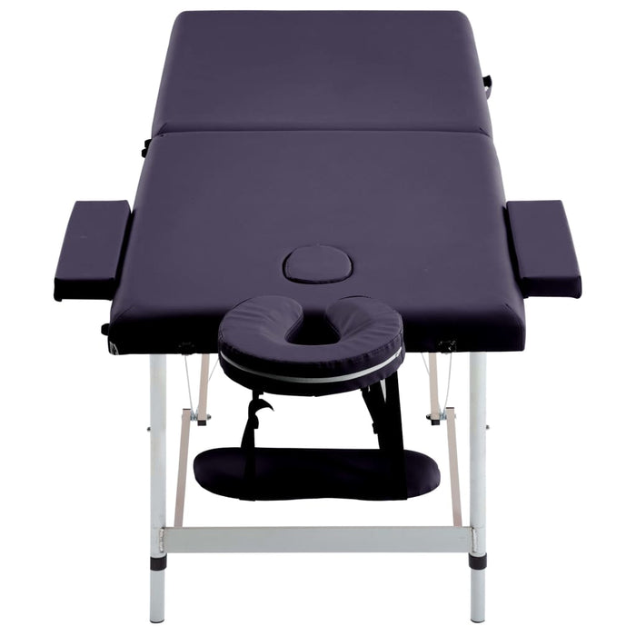 Masă de masaj pliabilă, 2 zone, violet, aluminiu - WALTI WALTI