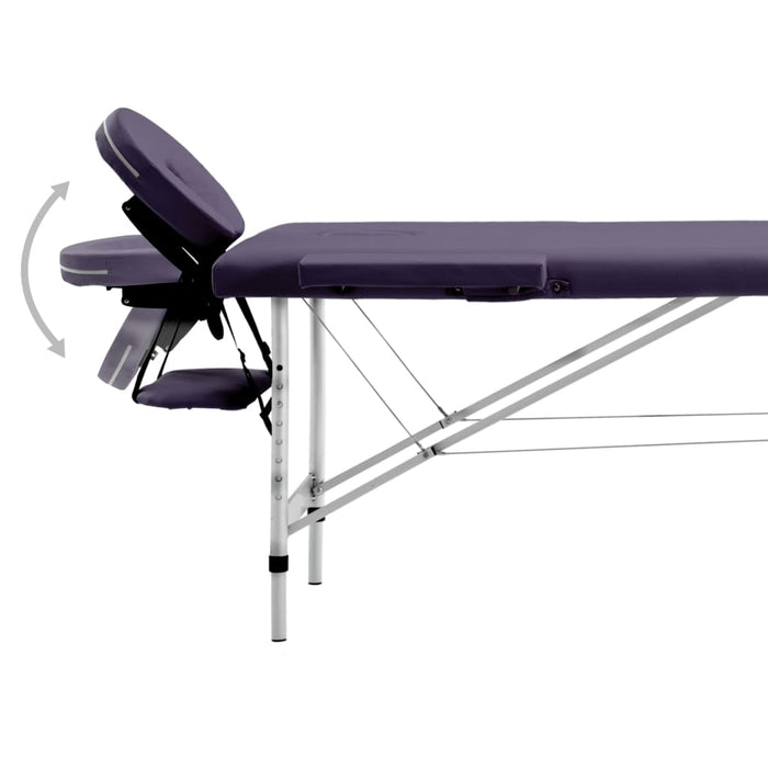 Masă de masaj pliabilă, 2 zone, violet, aluminiu - WALTI WALTI