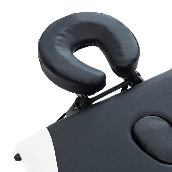 Masă pliabilă de masaj, 3 zone, negru și alb, aluminiu - WALTI WALTI