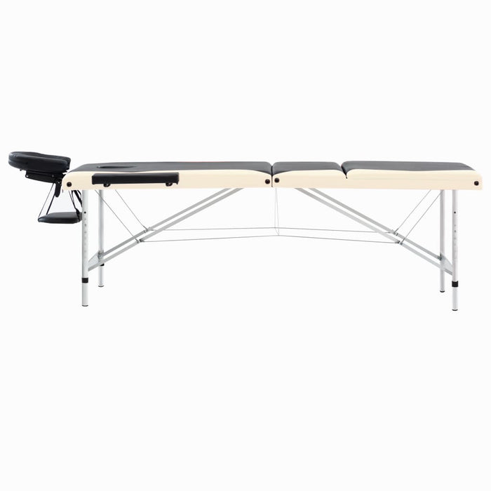 Masă pliabilă de masaj, 3 zone, negru și bej, aluminiu - WALTI WALTI