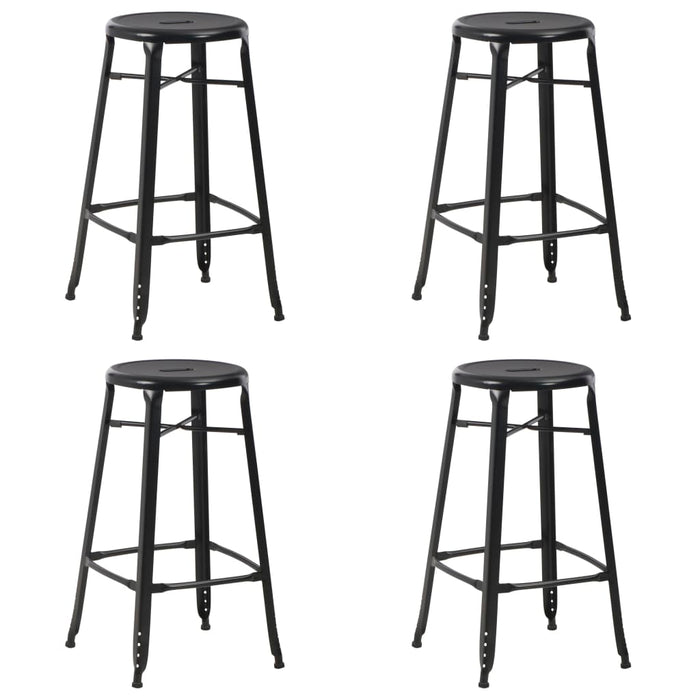 Scaune de bar, 4 buc., negru, plastic WALTI