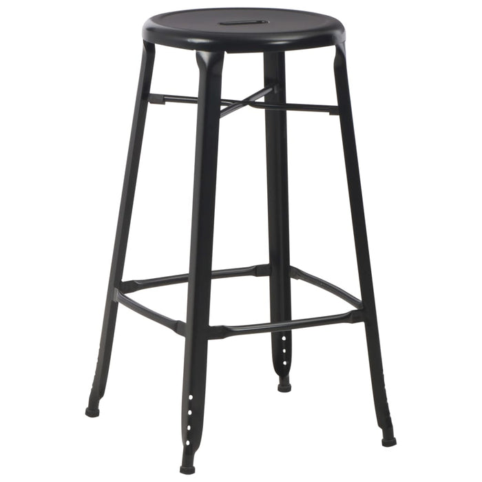 Scaune de bar, 4 buc., negru, plastic WALTI