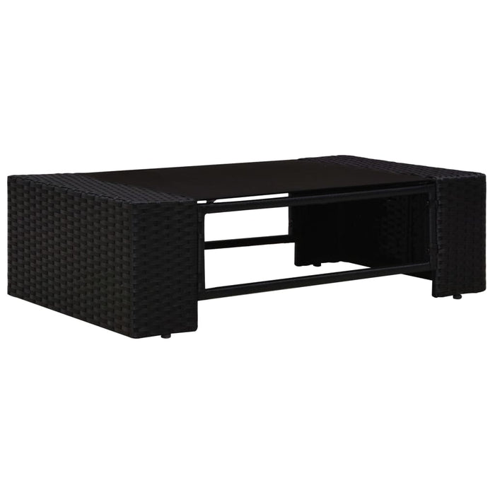 Set mobilier de grădină, 5 piese, negru, poliratan WALTI
