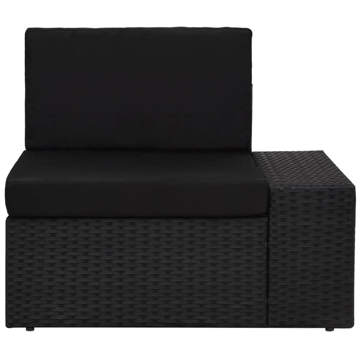 Set mobilier de grădină, 5 piese, negru, poliratan WALTI