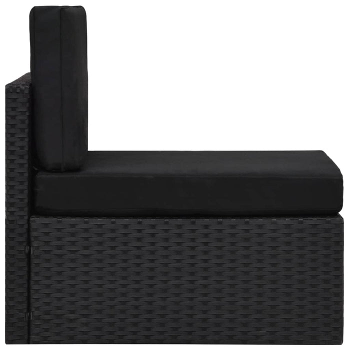 Set mobilier de grădină, 4 piese, negru, poliratan - WALTI WALTI
