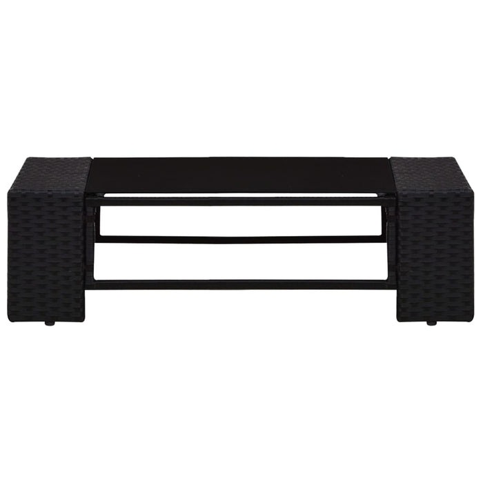 Set mobilier de grădină, 4 piese, negru, poliratan - WALTI WALTI