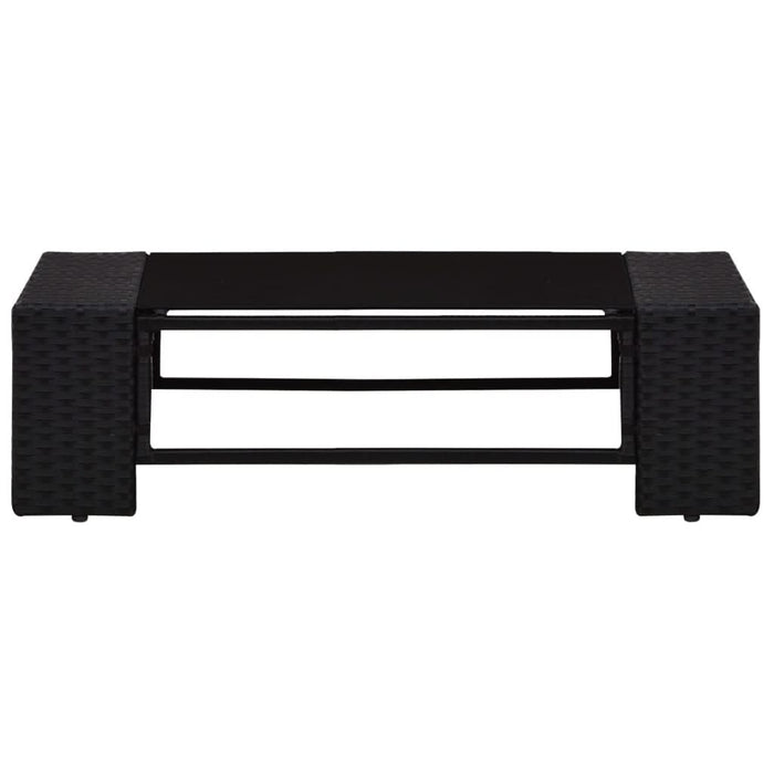 Set mobilier de grădină, 7 piese, negru, poliratan - WALTI WALTI
