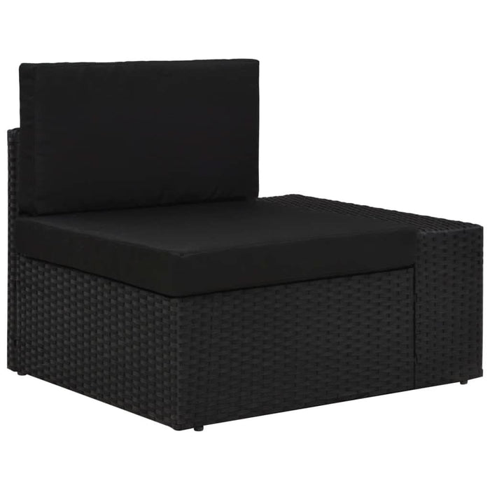 Set mobilier de grădină, 7 piese, negru, poliratan - WALTI WALTI