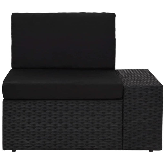 Set mobilier de grădină, 7 piese, negru, poliratan - WALTI WALTI