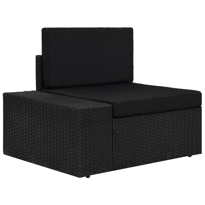 Set mobilier de grădină, 7 piese, negru, poliratan - WALTI WALTI