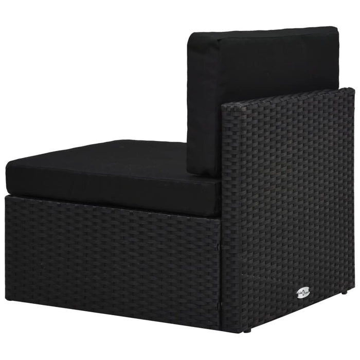 Set mobilier de grădină, 4 piese, negru, poliratan - WALTI WALTI