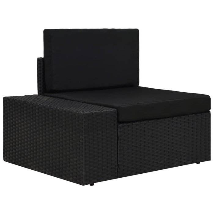 Set mobilier de grădină, 4 piese, negru, poliratan - WALTI WALTI