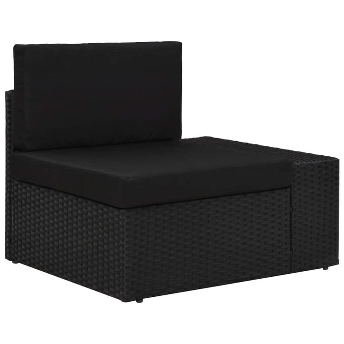 Set mobilier de grădină, 4 piese, negru, poliratan - WALTI WALTI