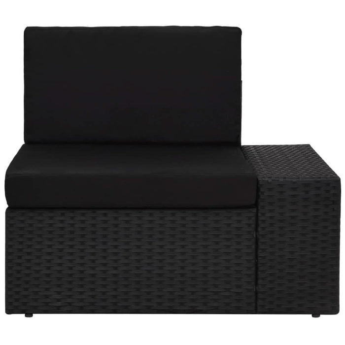 Set mobilier de grădină, 4 piese, negru, poliratan - WALTI WALTI