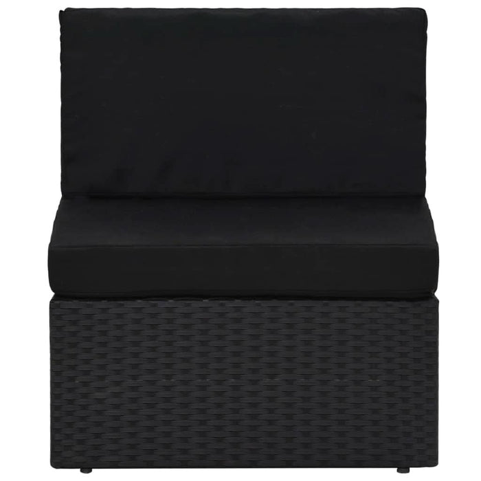 Set mobilier de grădină, 4 piese, negru, poliratan - WALTI WALTI