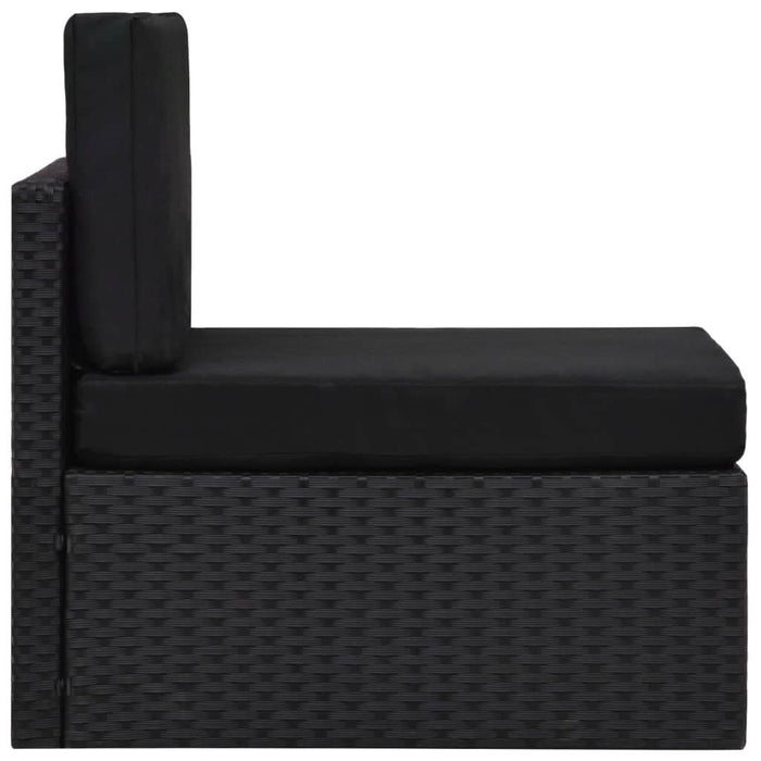 Set mobilier de grădină, 4 piese, negru, poliratan - WALTI WALTI