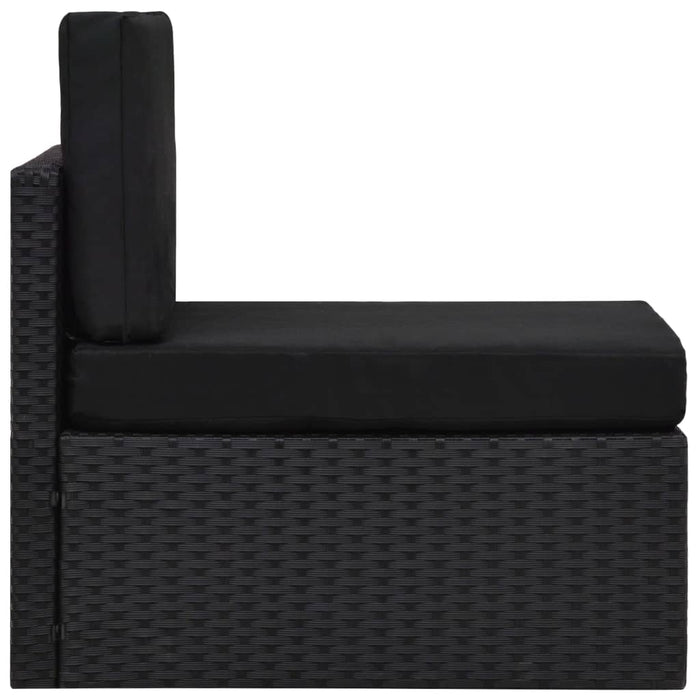 Set mobilier de grădină, 5 piese, negru, poliratan WALTI