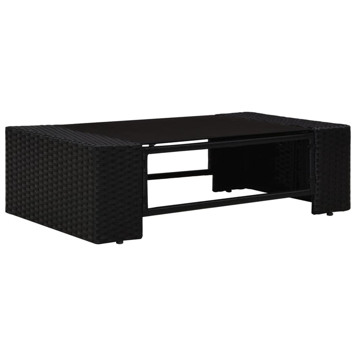 Set mobilier de grădină, 5 piese, negru, poliratan WALTI