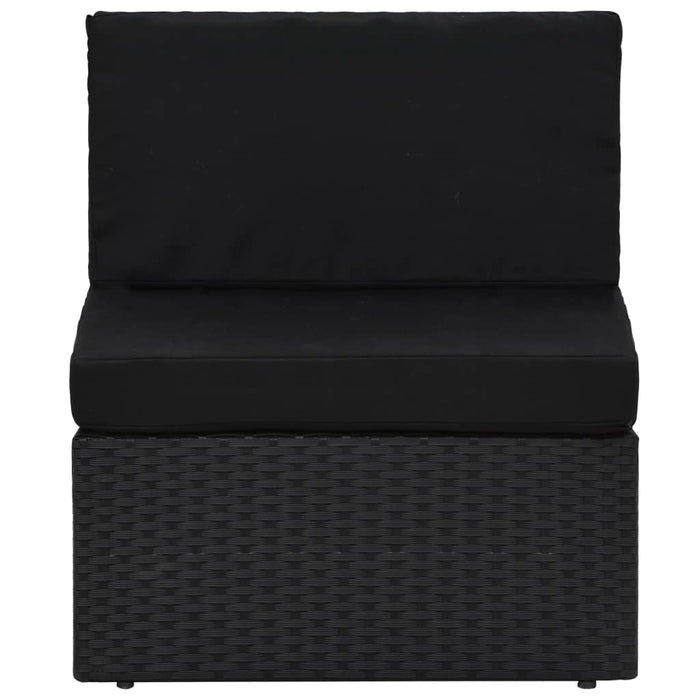 Set mobilier de grădină, 5 piese, negru, poliratan WALTI