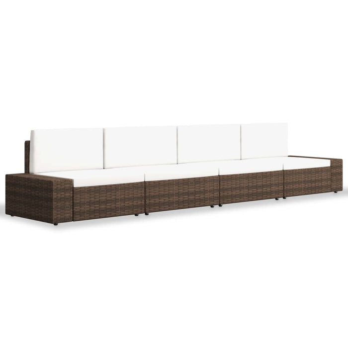 Set mobilier de grădină, 4 piese, maro, poliratan WALTI