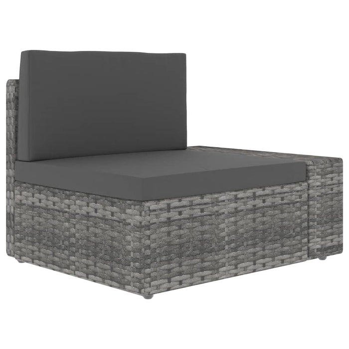 Set mobilier de grădină, 5 piese, gri, poliratan - WALTI WALTI