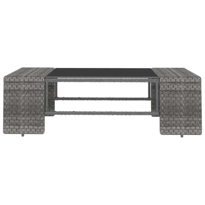 Set mobilier de grădină, 10 piese, gri, poliratan - WALTI WALTI