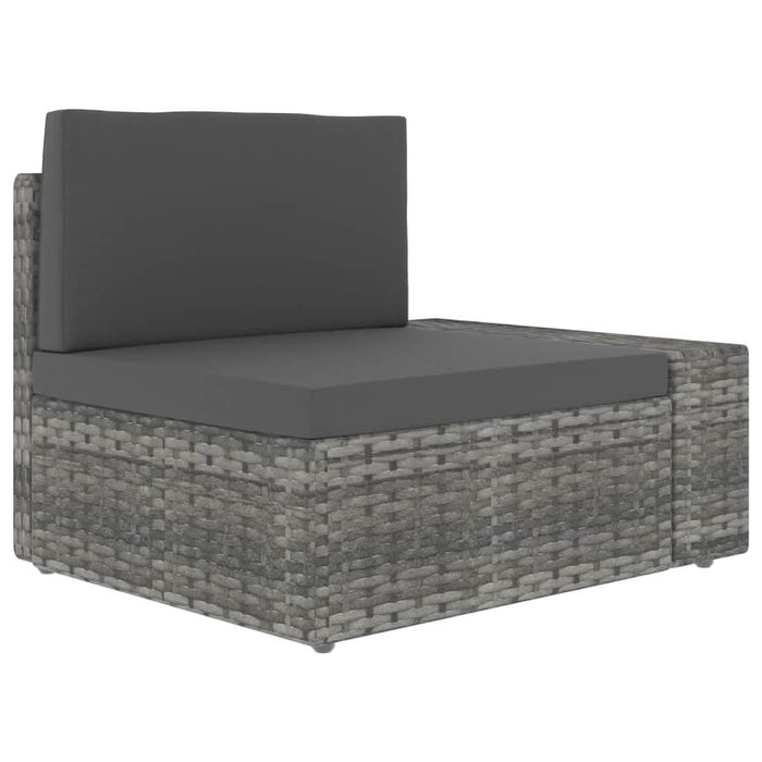 Set mobilier de grădină, 10 piese, gri, poliratan - WALTI WALTI