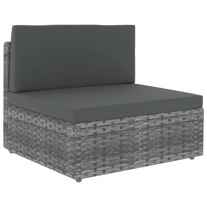 Set mobilier de grădină, 10 piese, gri, poliratan - WALTI WALTI