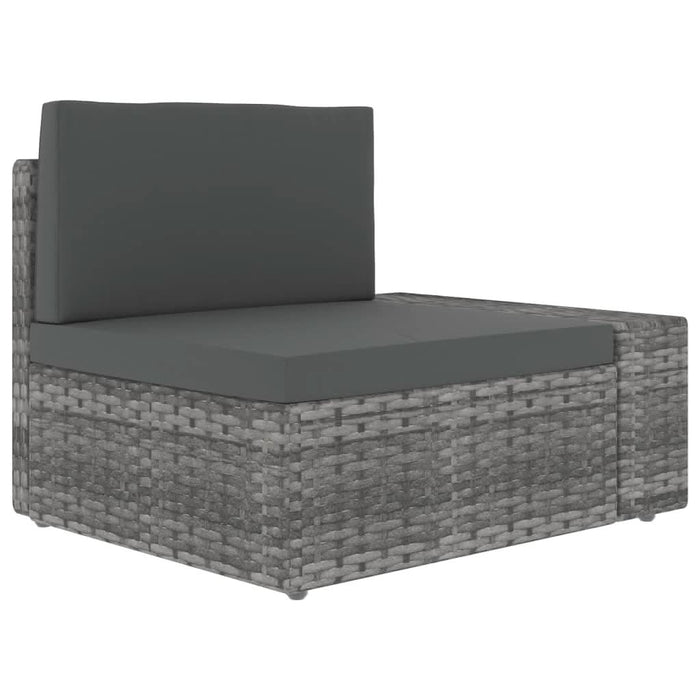 Set mobilier de grădină, 10 piese, gri, poliratan - WALTI WALTI